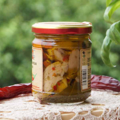 Funghi Pleurotus sott olio alla Calabrese