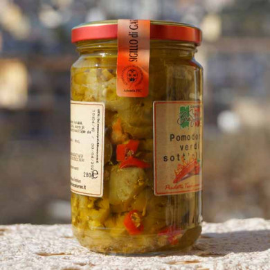 Pomodori verdi sott olio alla Calabrese