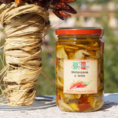 Melanzane a fette sott'olio a crudo