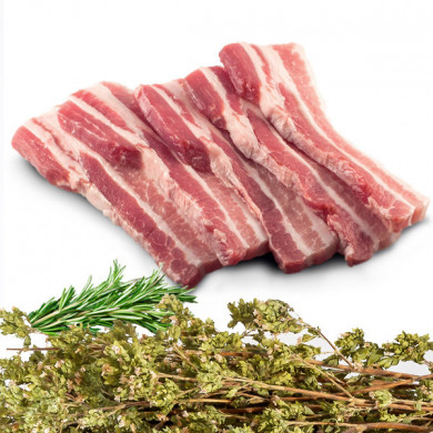 Pancetta di maiale calabrese