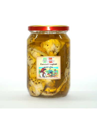 Carciofi tagliati conservati olio extravergine d'oliva