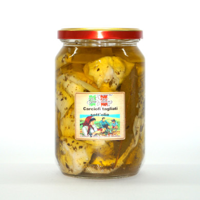 Carciofi tagliati conservati olio extravergine d'oliva